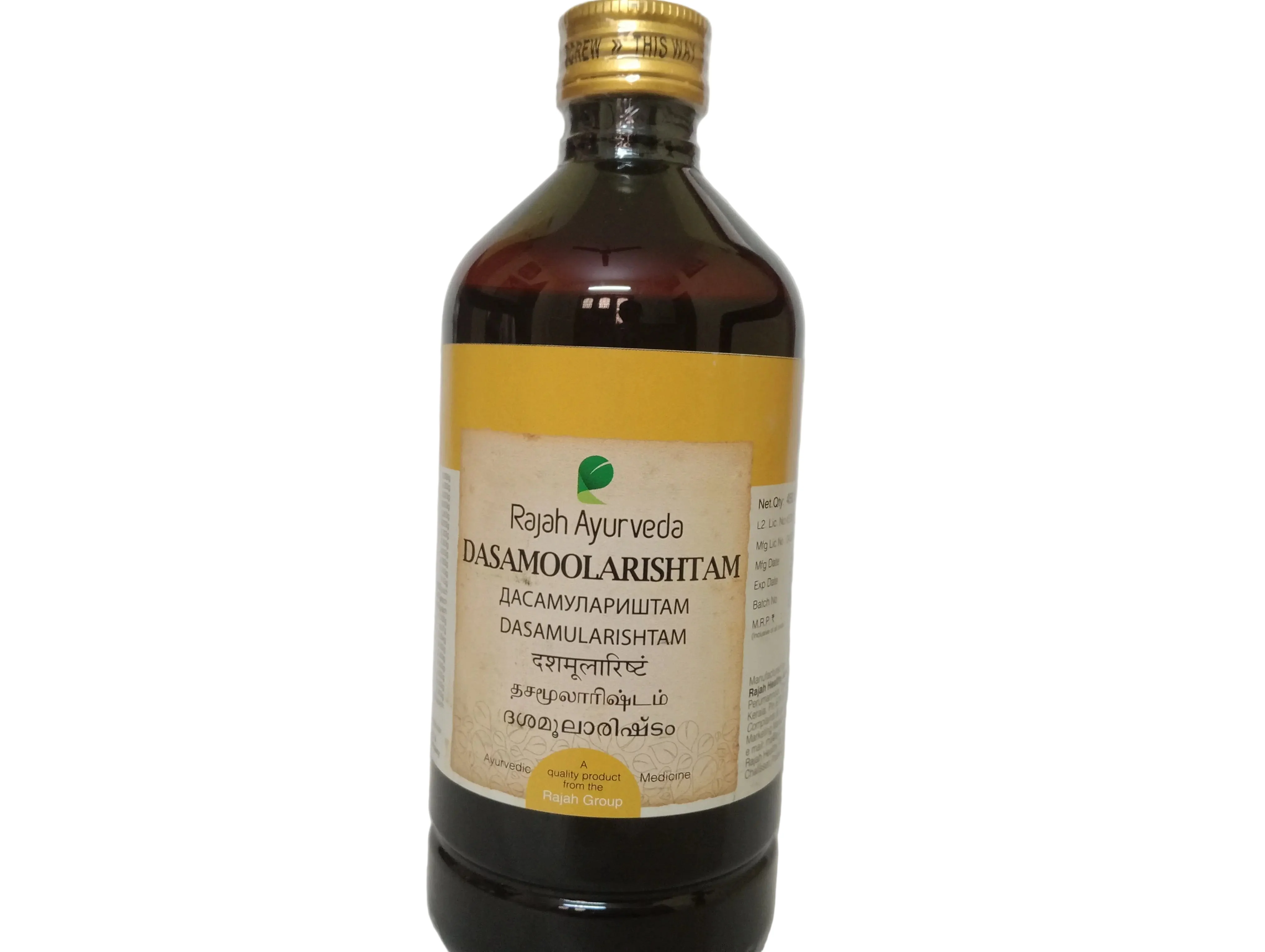 Dasamoolarishtam - 450ML -  RAJAH AYURVEDA