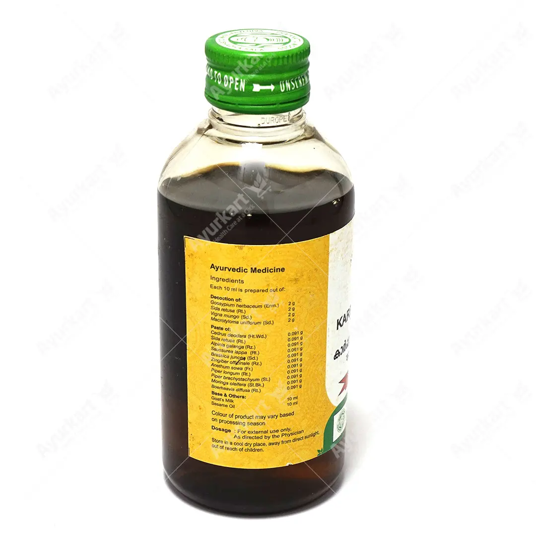 Karpasasthyadi Thailam - Vaidyaratnam Ayurveda -200ml - Image 2