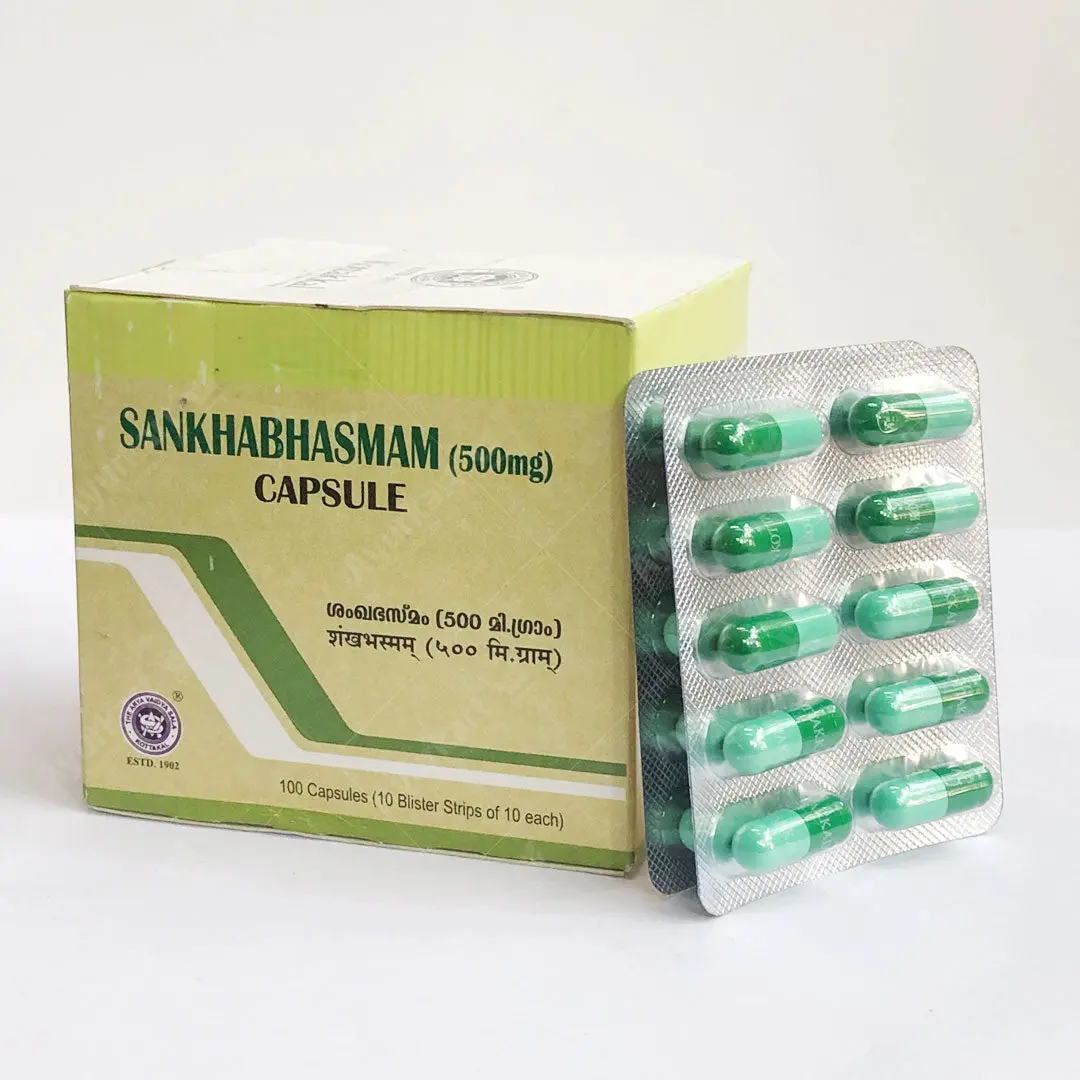 Sankha Bhasmam Capsule - Kottakkal Ayurveda - 100 Nos - Image 3